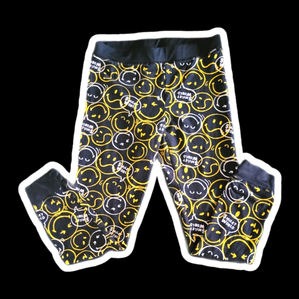 smiley world black and yellow pajama pants